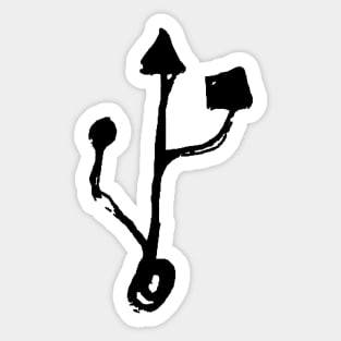 Dark and Gritty USB symbol Sticker